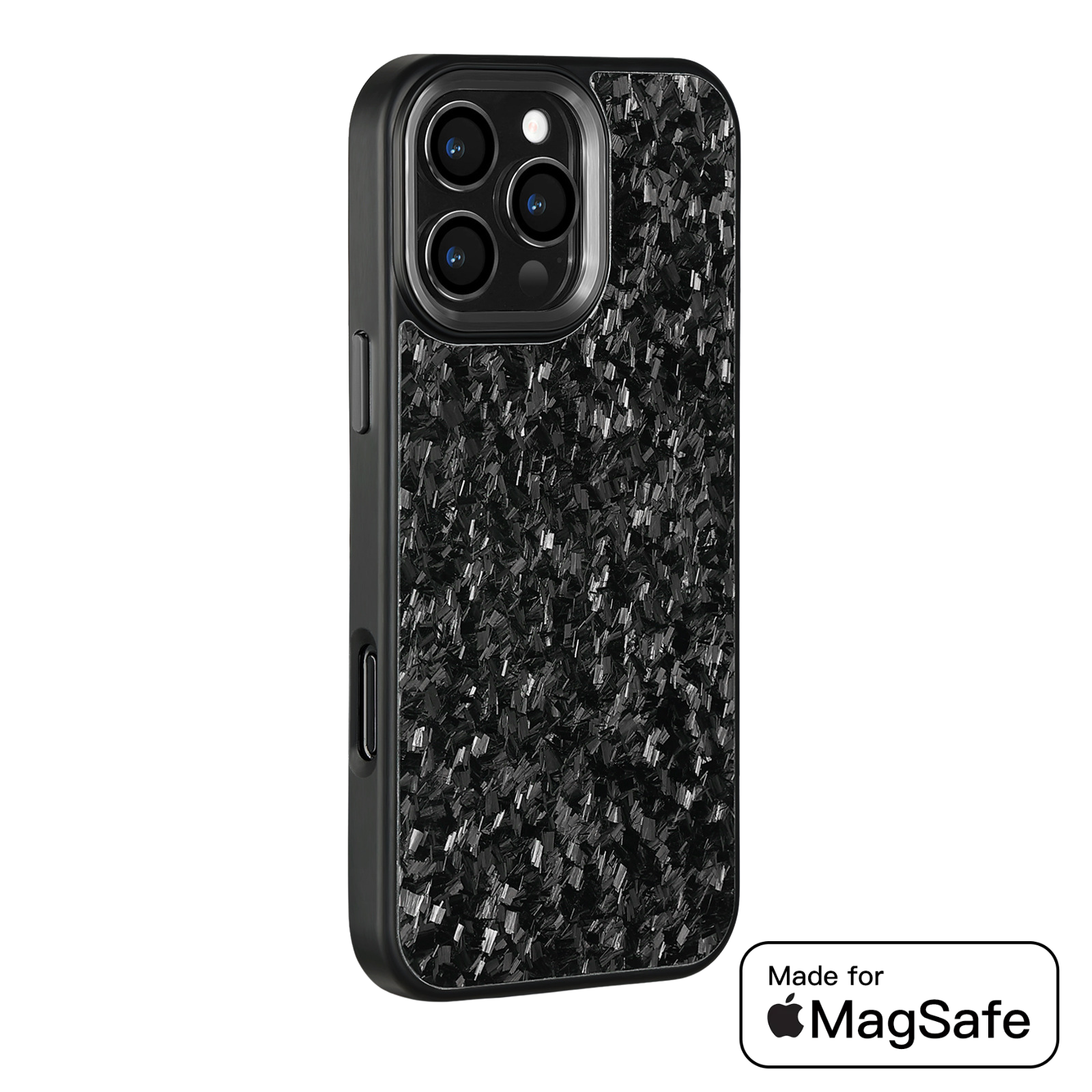 Upgrade your iPhone with the Forged Fiber Elite v2™ MagSafe case – premium carbon fiber design, metal details & 360° slim protection.